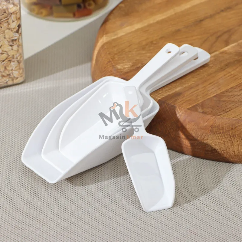 Set de 4 pelles de cuisine en plastique – Ustensiles pratiques pour préparation alimentaire