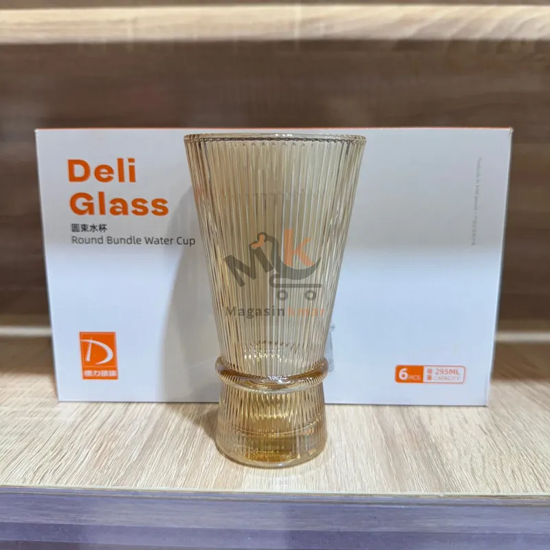 Lot de 6 verres dorés en verre – Style élégant pour boissons 295 ml