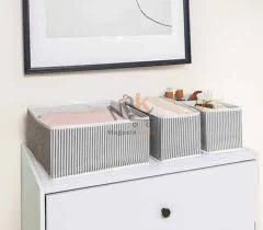 Set de 4 paniers de rangement en tissu – Différentes tailles pour maison ou bureau
