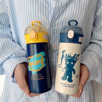 Thermos en acier avec paille en silicone 380ml