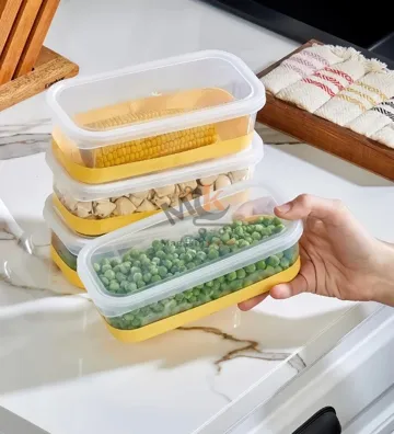 Boîte de congélation alimentaire 1000 ml – Plastique avec fond silicone 21 × 11 cm