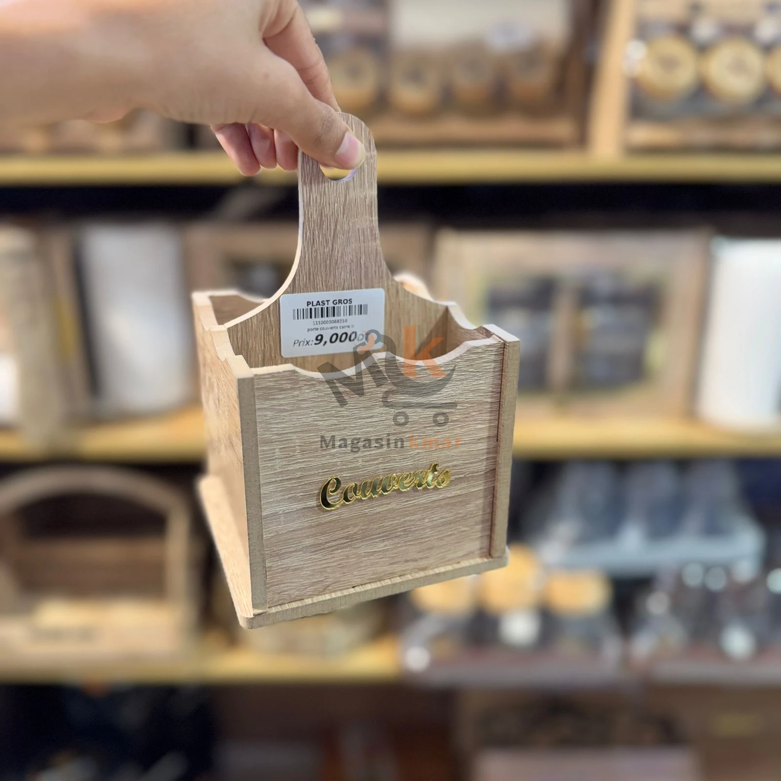 Porte-couverts carré en bois