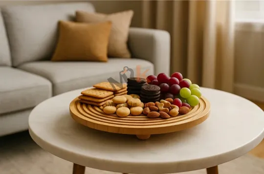 Présentoir rond en bois bambou 30 cm