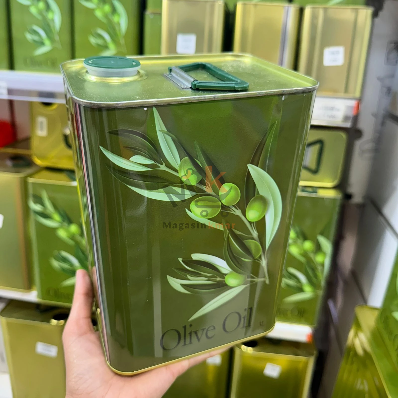 Bidon métallique imprimé 5L – Contenant robuste pour huile alimentaire