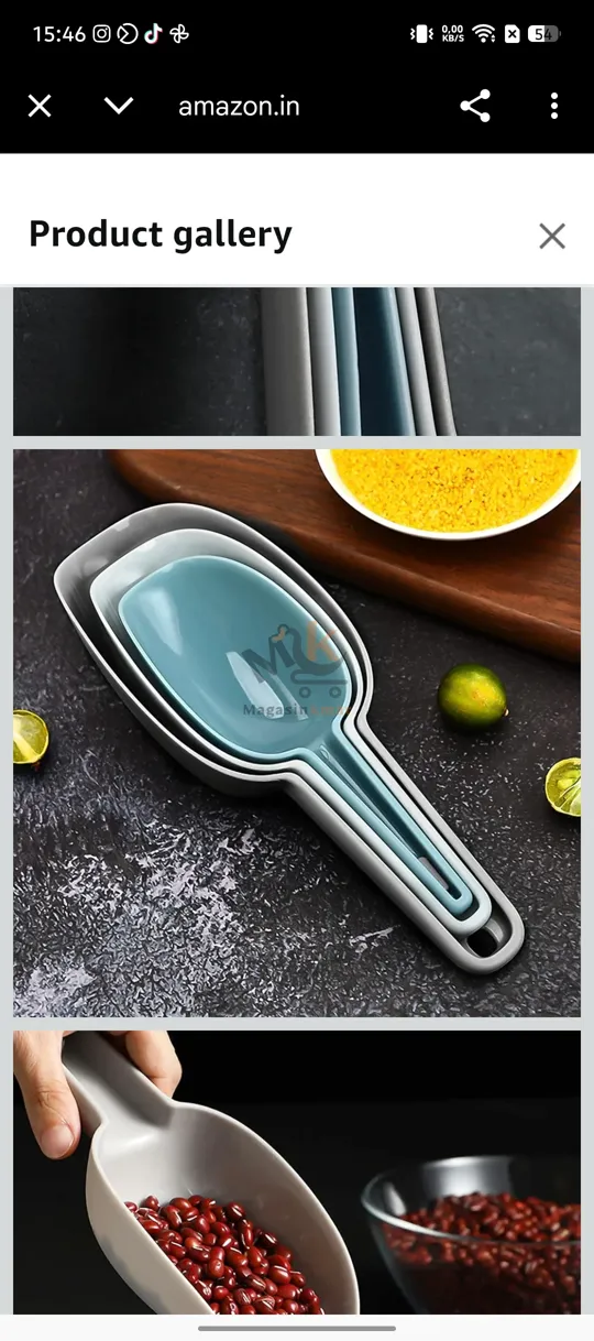 Set de 3 pelles de cuisine en plastique – Ustensiles pratiques pour préparation alimentaire