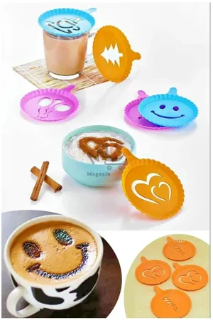 Lot de 3 motif décoratif pour café