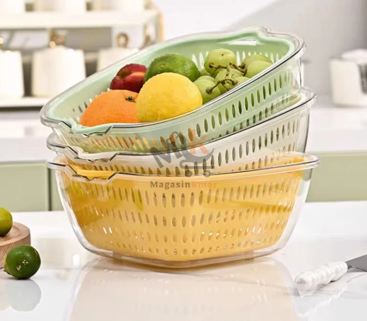 Passoire avec bol en plastique PM– Égouttoir pratique pour fruits et légumes