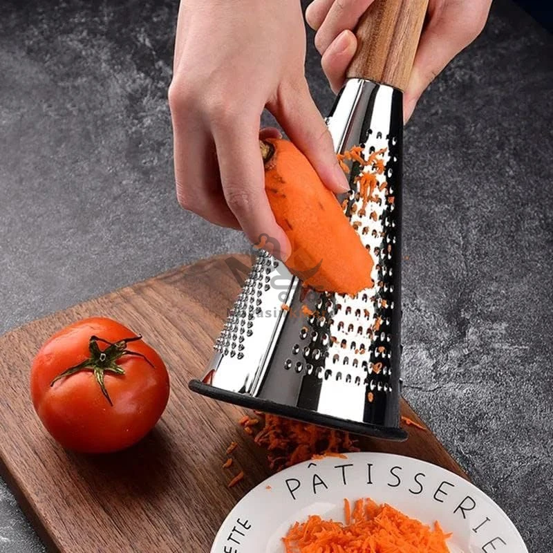 Rape fromage/legumes rond avec poigne en bois