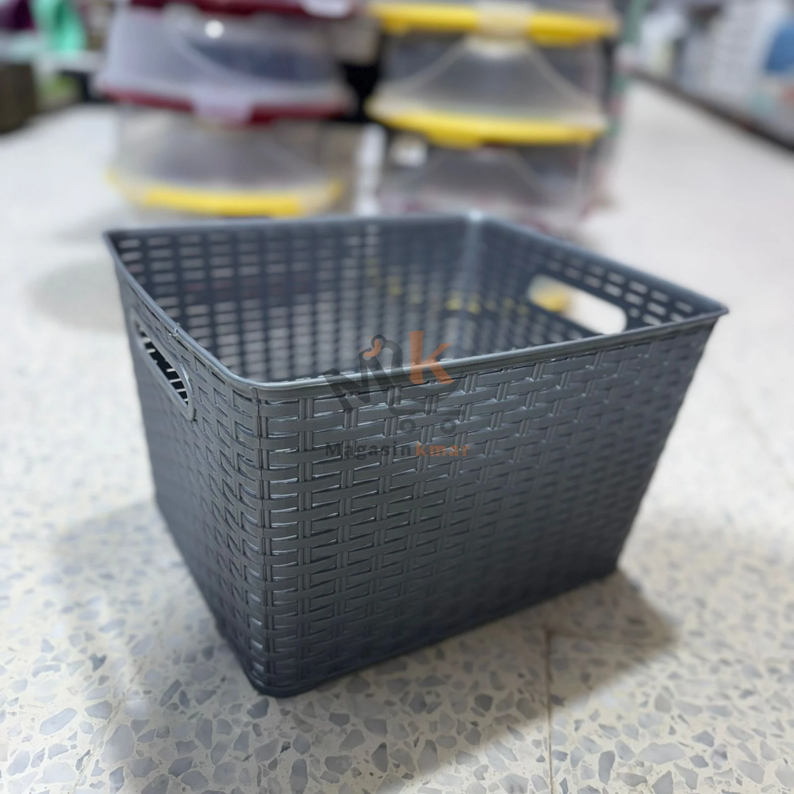 Boîte de rangement rectangulaire GM sans couvercle en plastique – Pratique et polyvalente