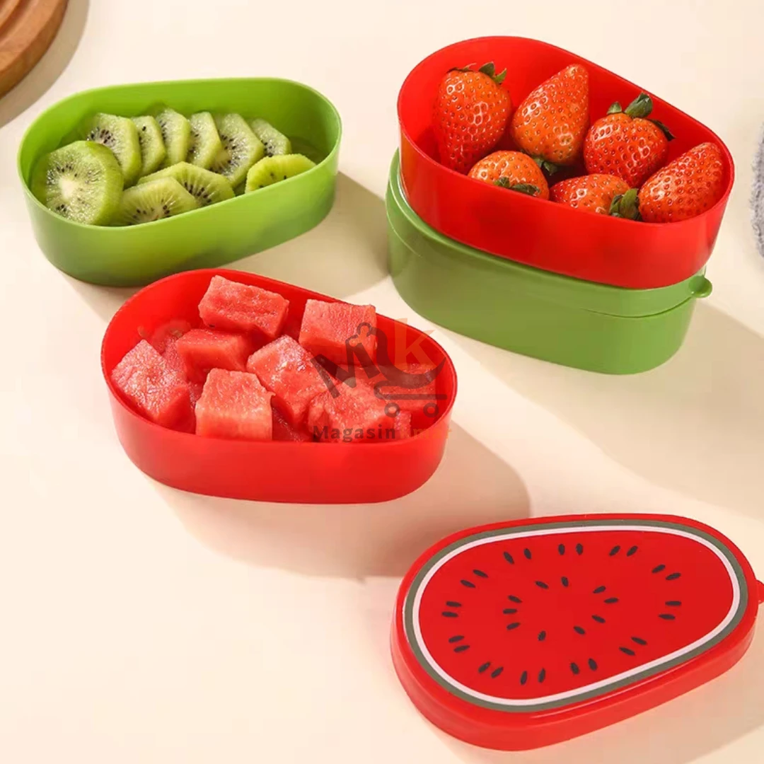 Boîte de conservation en plastique avec motif fruit  – Rangement pratique pour aliments