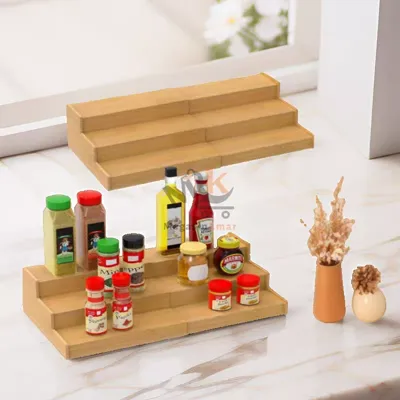 Étagère à épices ajustable en bois 35–61 cm – Organisateur extensible pour cuisine
