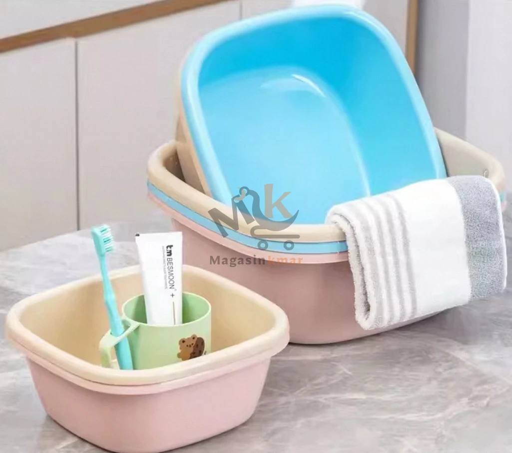 Bassine carrée en plastique alimentaire – 8 litres – Idéale pour cuisine et ménage