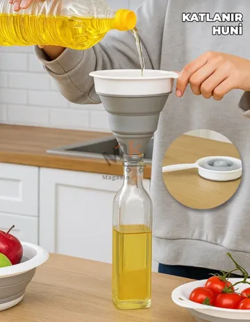 Entonnoir pliable en silicone alimentaire PP5  – Accessoire pratique pour cuisine