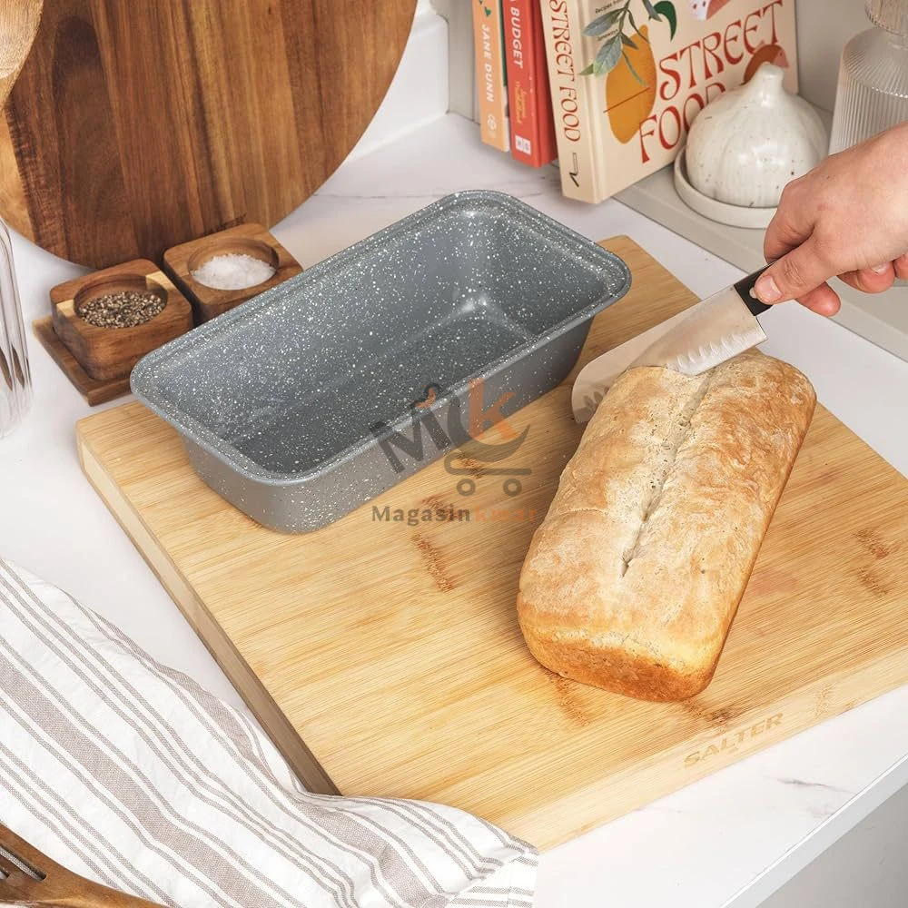 Moule à cake rectangulaire en granit 25×13 cm – Cuisson uniforme et antiadhésive