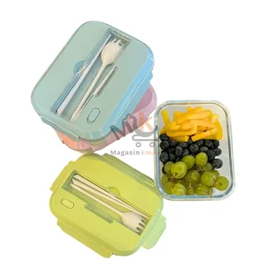 Boîte de conservation en verre 1040 ml avec couvert – Idéale repas et lunch box