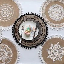 Sous-plat rond en tissu 35 cm – Protection de table et décoration