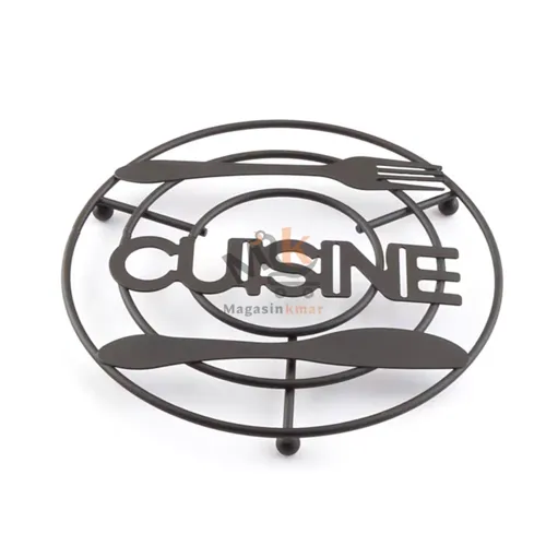 Sous plat en métal noir 20 cm – Protection et élégance