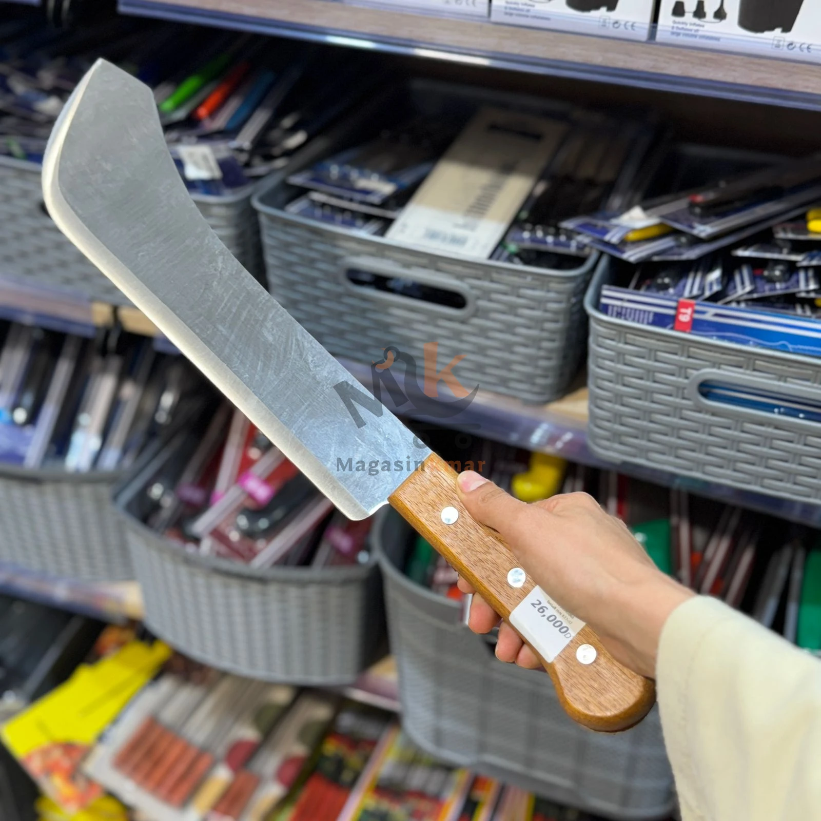 Machette de chef en acier inoxydable 50 cm avec manche en bois – Coupe puissante et précise