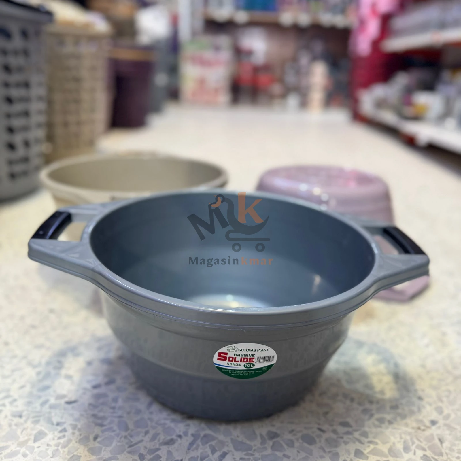 Bassine solide en plastique 10 L – Idéale pour lavage, ménage et usages quotidiens