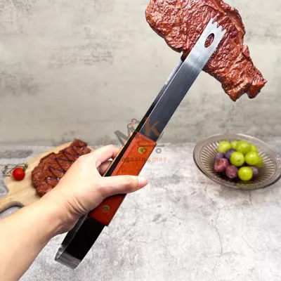 Pince à viande en métal 34 cm – Accessoire barbecue et cuisine pratique