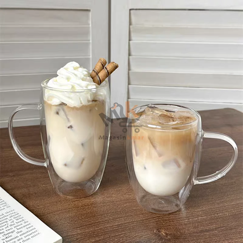 Tasse en verre à double paroi Transport