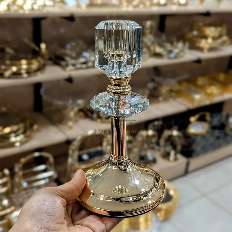 Porte bougie en  métal doré_ Pm