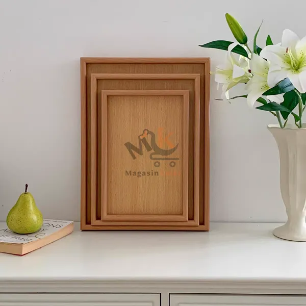 Set de 3 plateaux rectangulaires en bois différente dimension