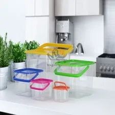 Set de 5 boites des conservations avec manche en plastique