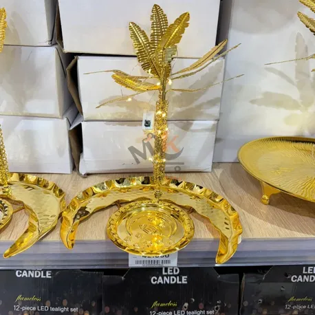 Présentoir décoratif LED en métal forme palmier GM – Éclairage ambiance