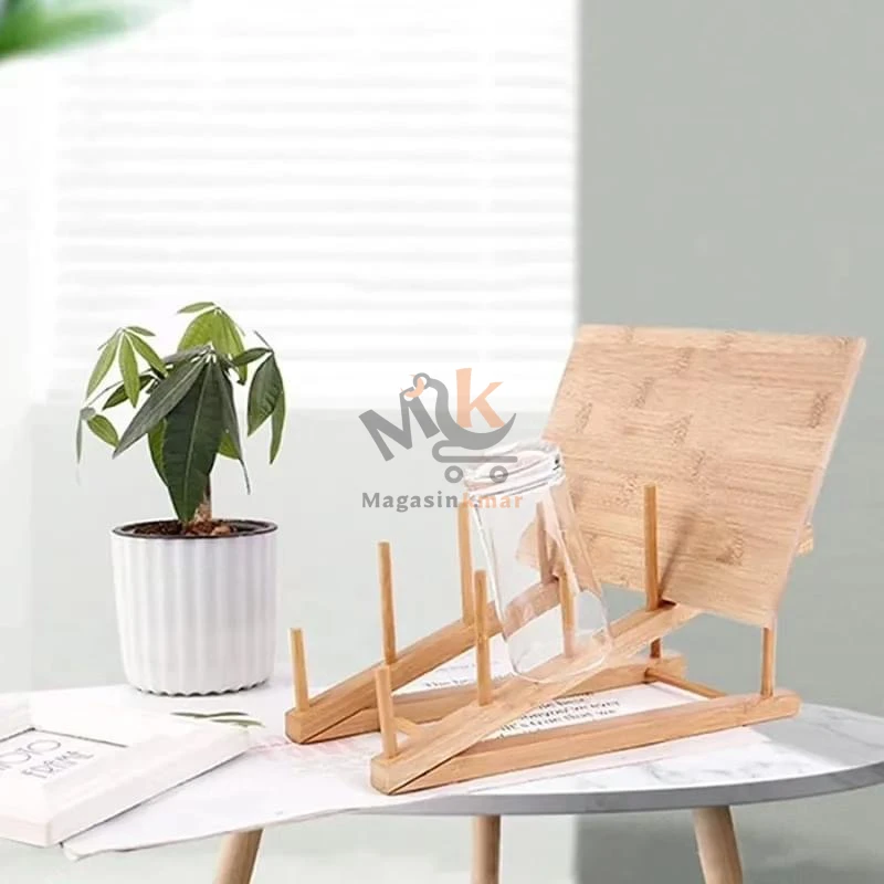 Porte assiette en bois de bambou