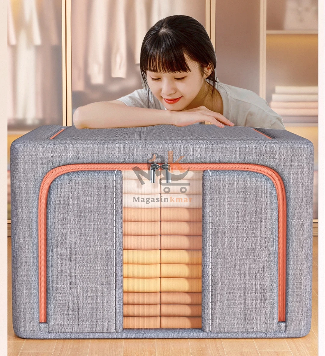 Boîte de rangement en plastique 50×40×33 cm – Grande capacité et construction robuste