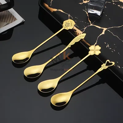 Lot de 6 mini cuillère doré