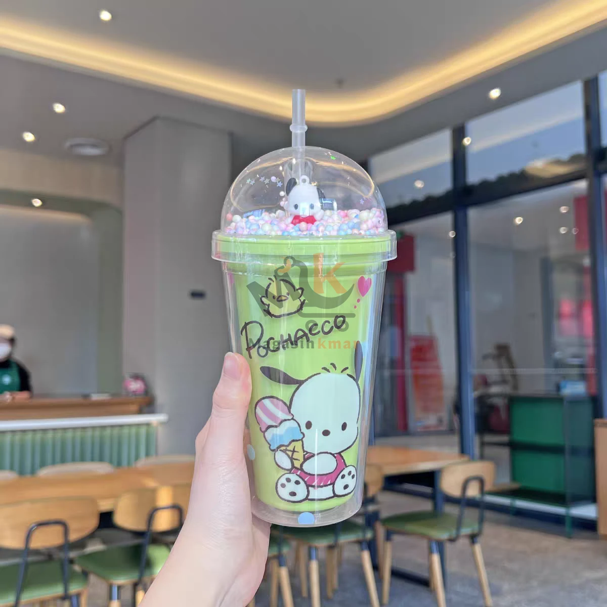 Mug en plastique alimentaire avec paille – Gobelet pratique pour boissons