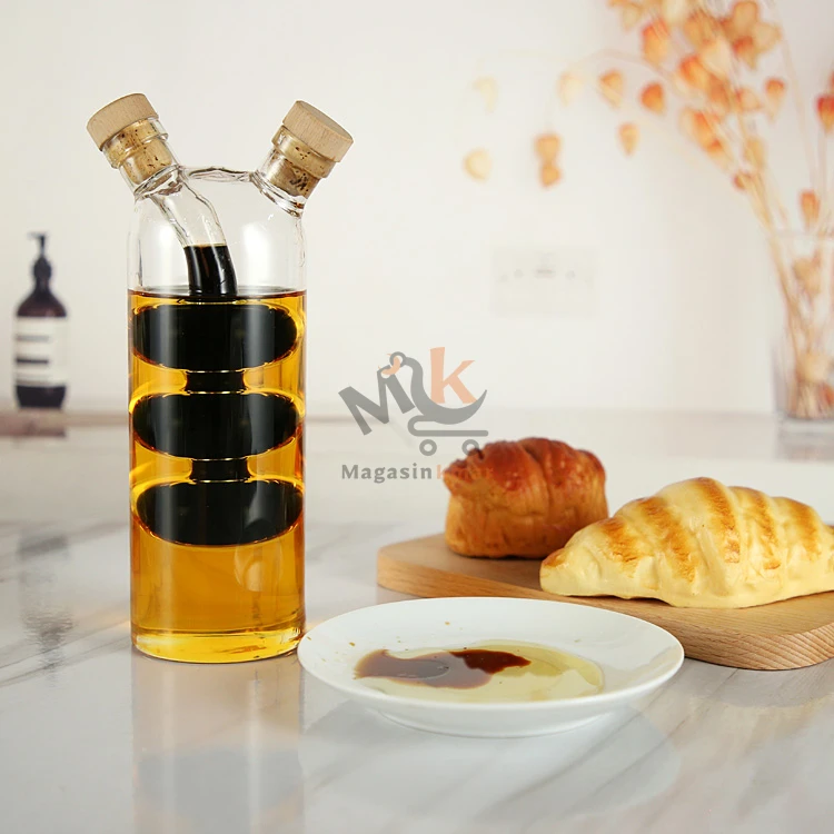 Pot en verre pour huile et vinaigre