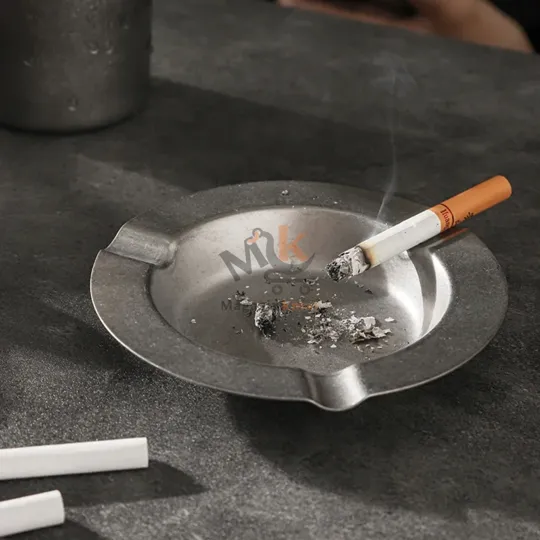 Cendrier rond en acier inoxydable – Diamètre 12 cm