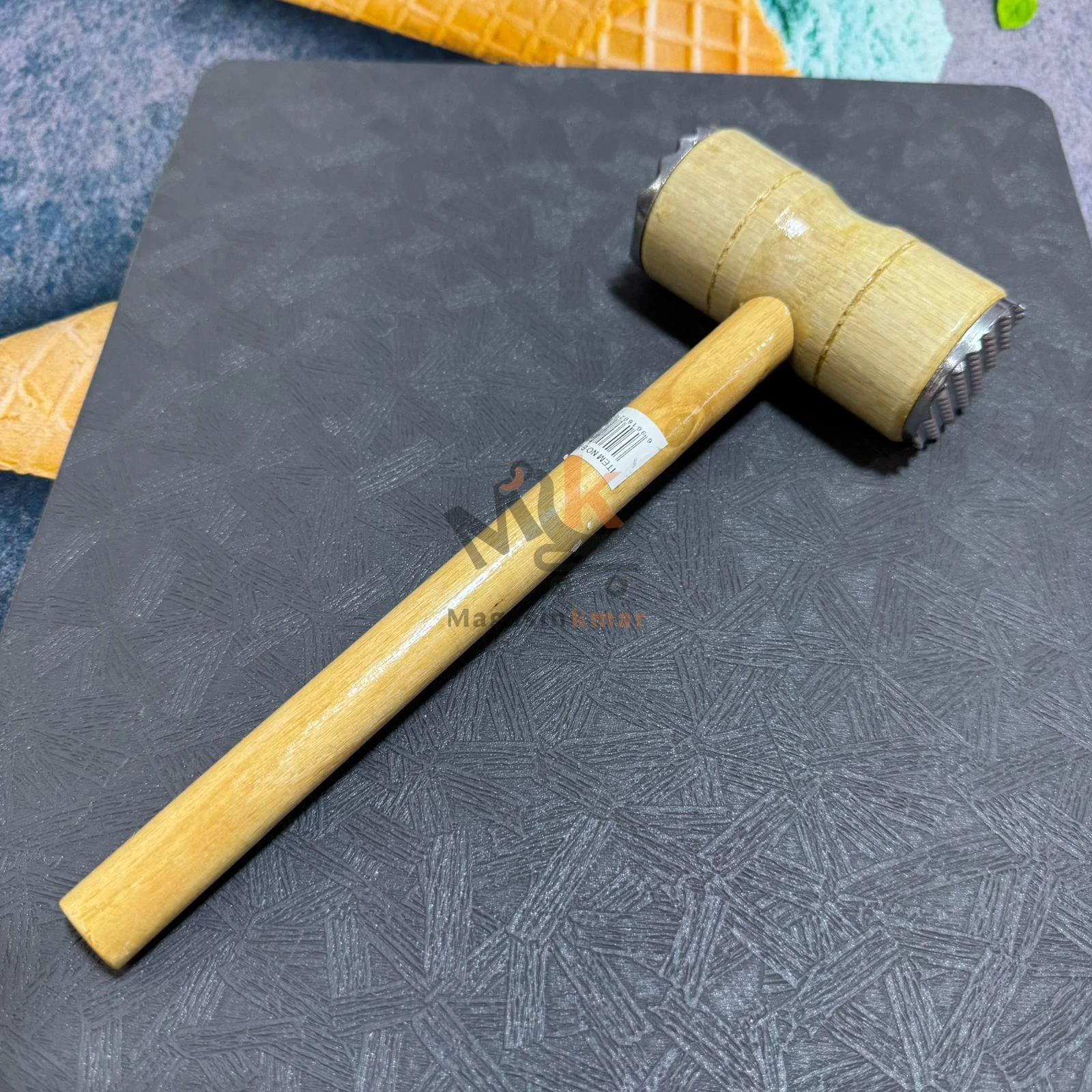 Marteau à viande en bois – 27 cm – Attendrisseur pratique pour cuisine