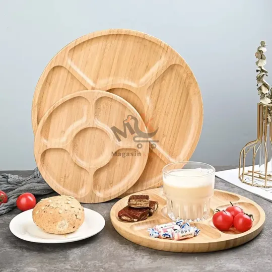 Porte fruits secs en bois à 4 compartiments