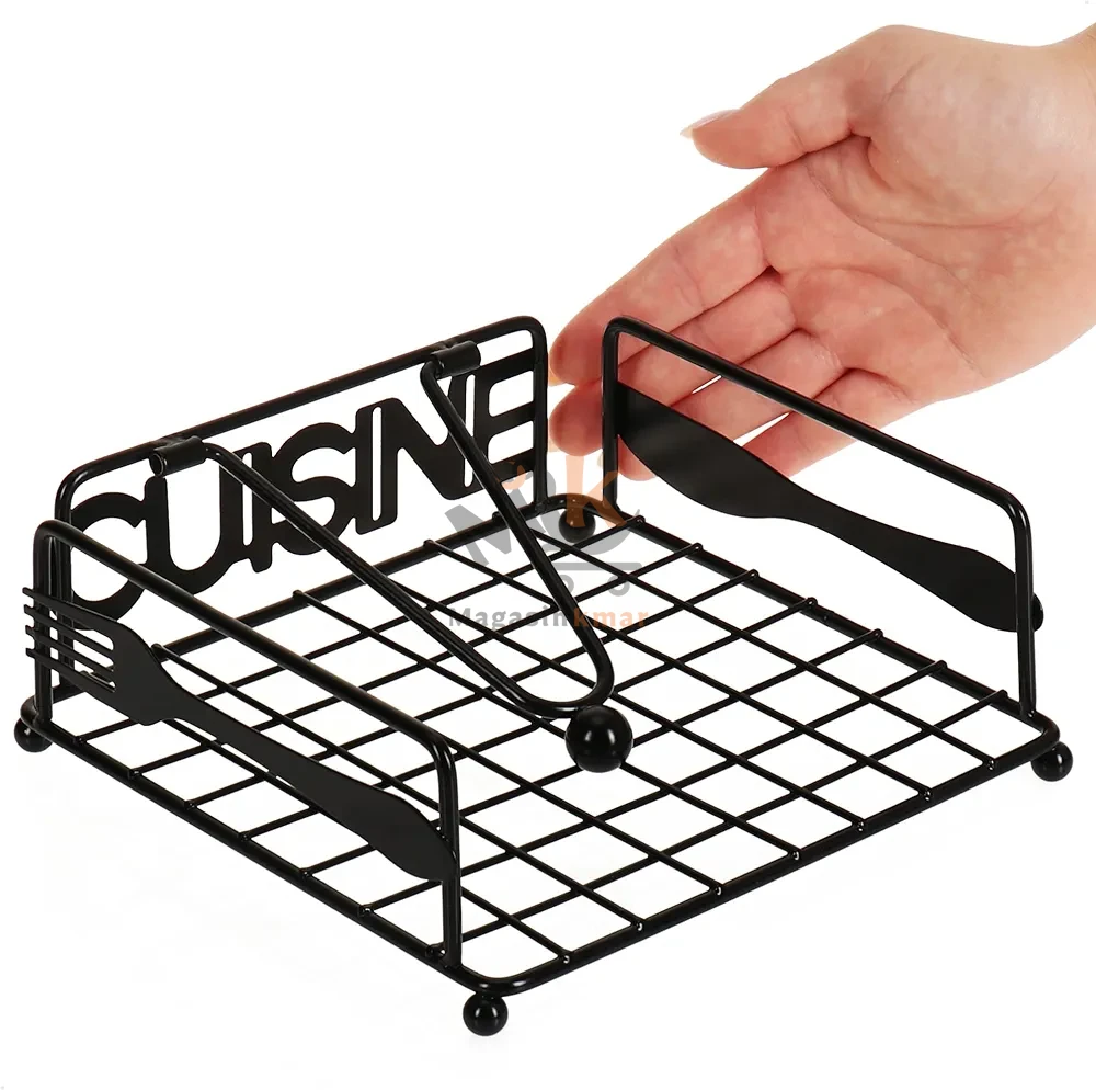 Porte papier métal carrée_ NOIR