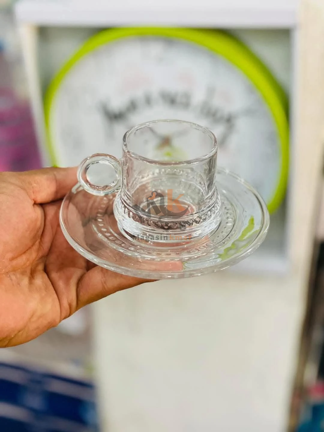 Set de 6 tasses en verre avec 6 sous-tasses – Service à café élégant