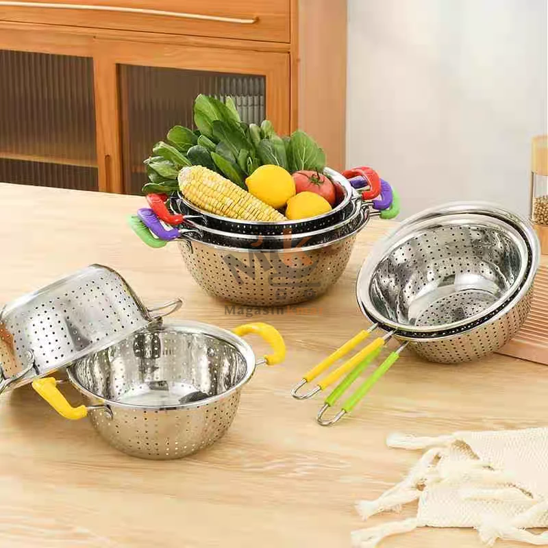 Passoire 24 cm en acier inoxydable – Idéale pour égoutter pâtes et légumes