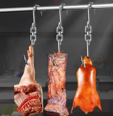 Crochet double en métal 24 cm – Accessoire barbecue pour viande et poulet