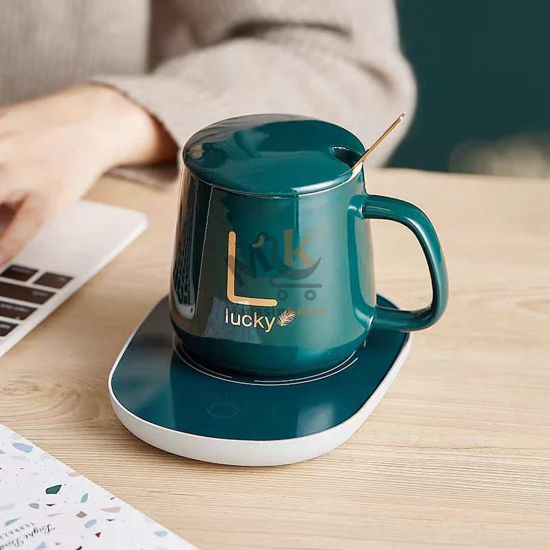 Chauffe-tasse en céramique avec sous-tasse