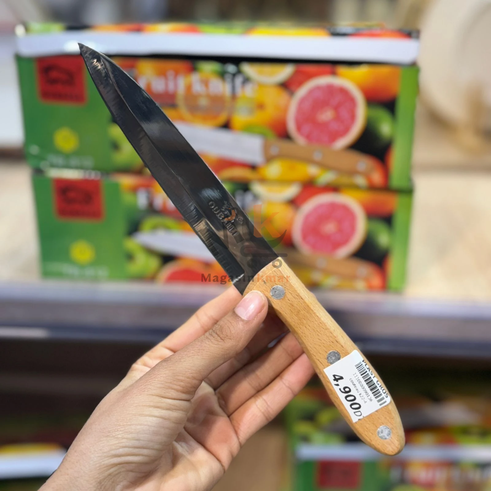 Couteau en acier inoxydable 25 cm avec manche en bois – Ustensile de cuisine robuste