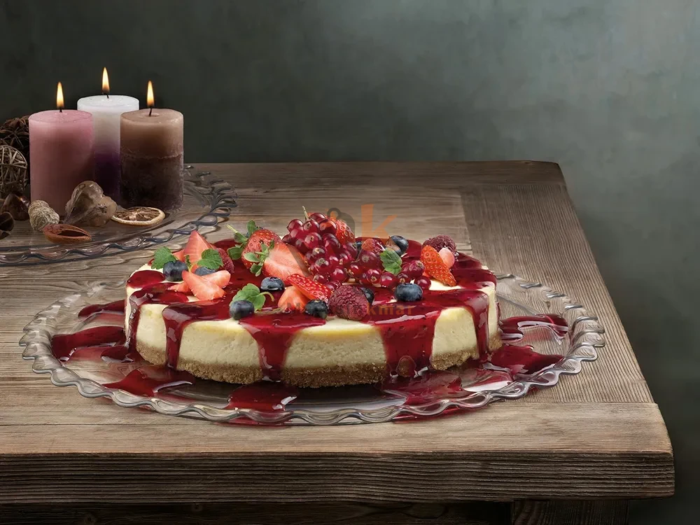 Plat rond en verre 26,4 cm – Idéal pour pâtisserie et service