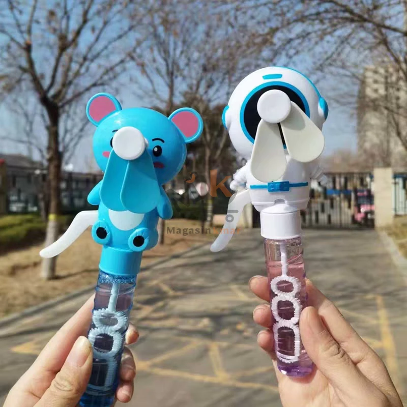 Jouet bulles de savon avec éventail 14 cm – Jeu amusant pour enfants