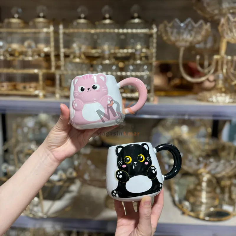 Chope en céramique avec couvercle CHAT