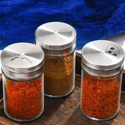 Boîte sel et poivre en verre 80 ml – 3 types de bouchons pratiques