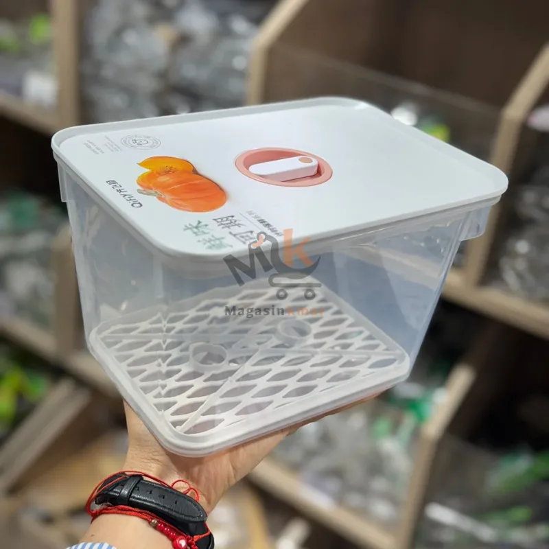 Boîte alimentaire avec égouttoir en plastique – Conservation pratique
