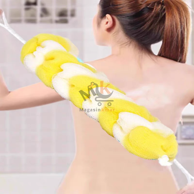 Éponge de bain longue 29 cm – Idéale pour nettoyage du dos