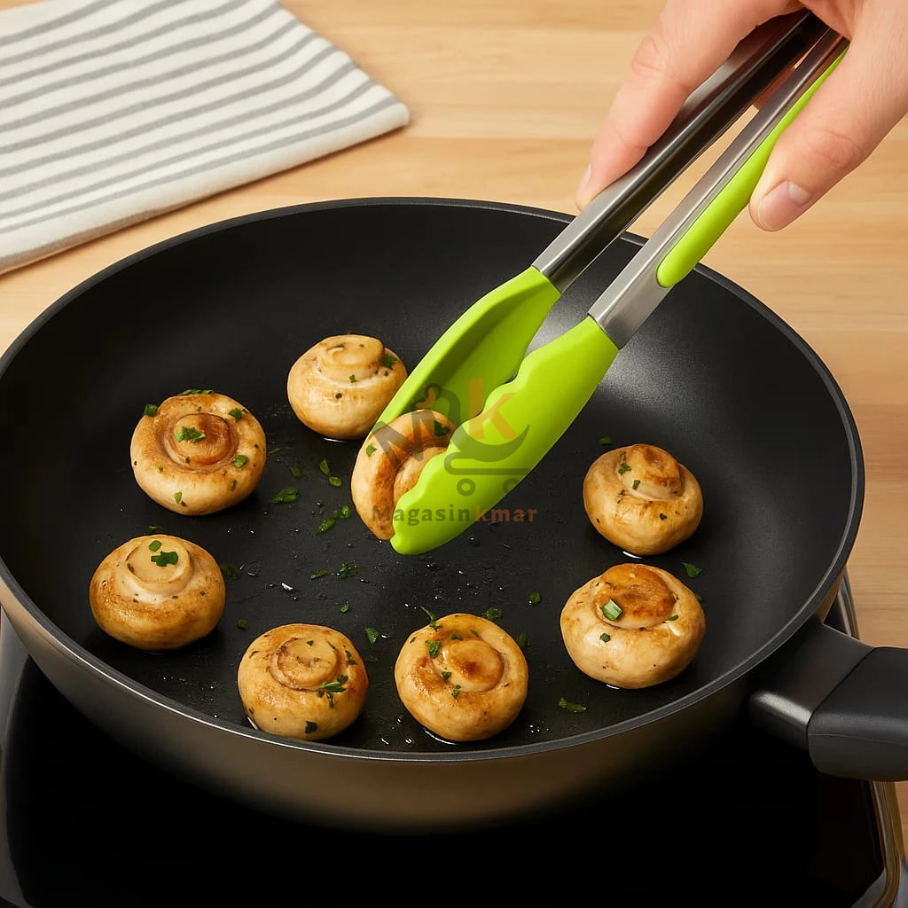 Pince de cuisine en silicone et acier – Antidérapante et résistante 25 cm